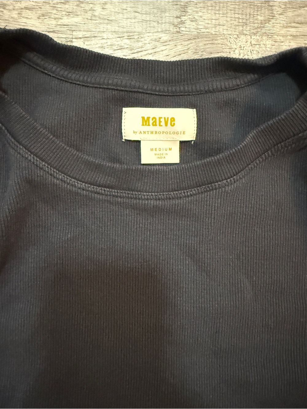 Anthropologie Black Long-Sleeve Crewneck Top - Picture 3 of 5